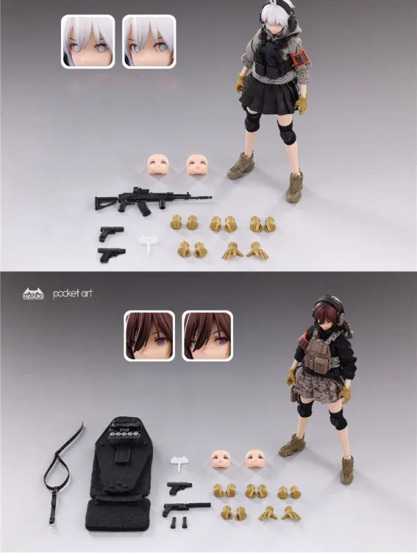 PA003 1/12 Cute Trust Sisters Moveable Action Figure Assassin Sasha PA004 Guardian Lian Dolls 6" Full Set Hobby Collection - Image 6