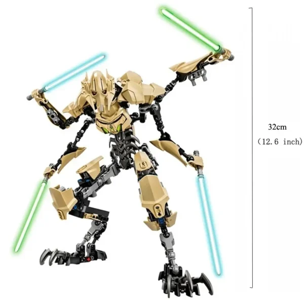 32cm KSZ714 Star Toy Anime General Robot Grievous With Lightsaber Hilt Combat Weapon Model Building Blocks Action Figure Gifts - Image 6