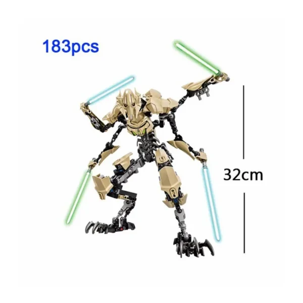 32cm KSZ714 Star Toy Anime General Robot Grievous With Lightsaber Hilt Combat Weapon Model Building Blocks Action Figure Gifts - Image 5